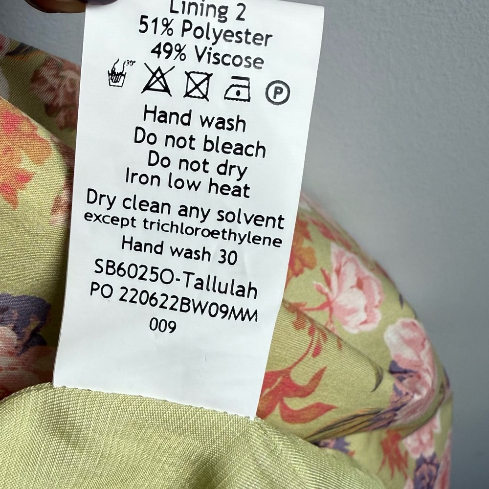 House of CB TALLULAH Peony Print Puff Sleeve Midi Sundress L Cottagecore Peasant - Picture 13 of 16